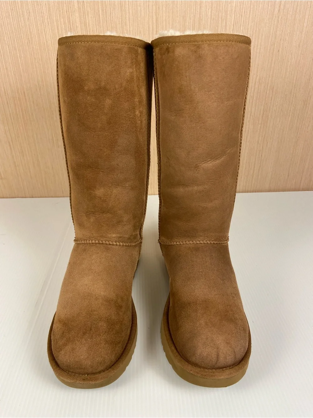 UGG Classic Tall Chestnut Suede Sheepskin Boots Women’s Size 9